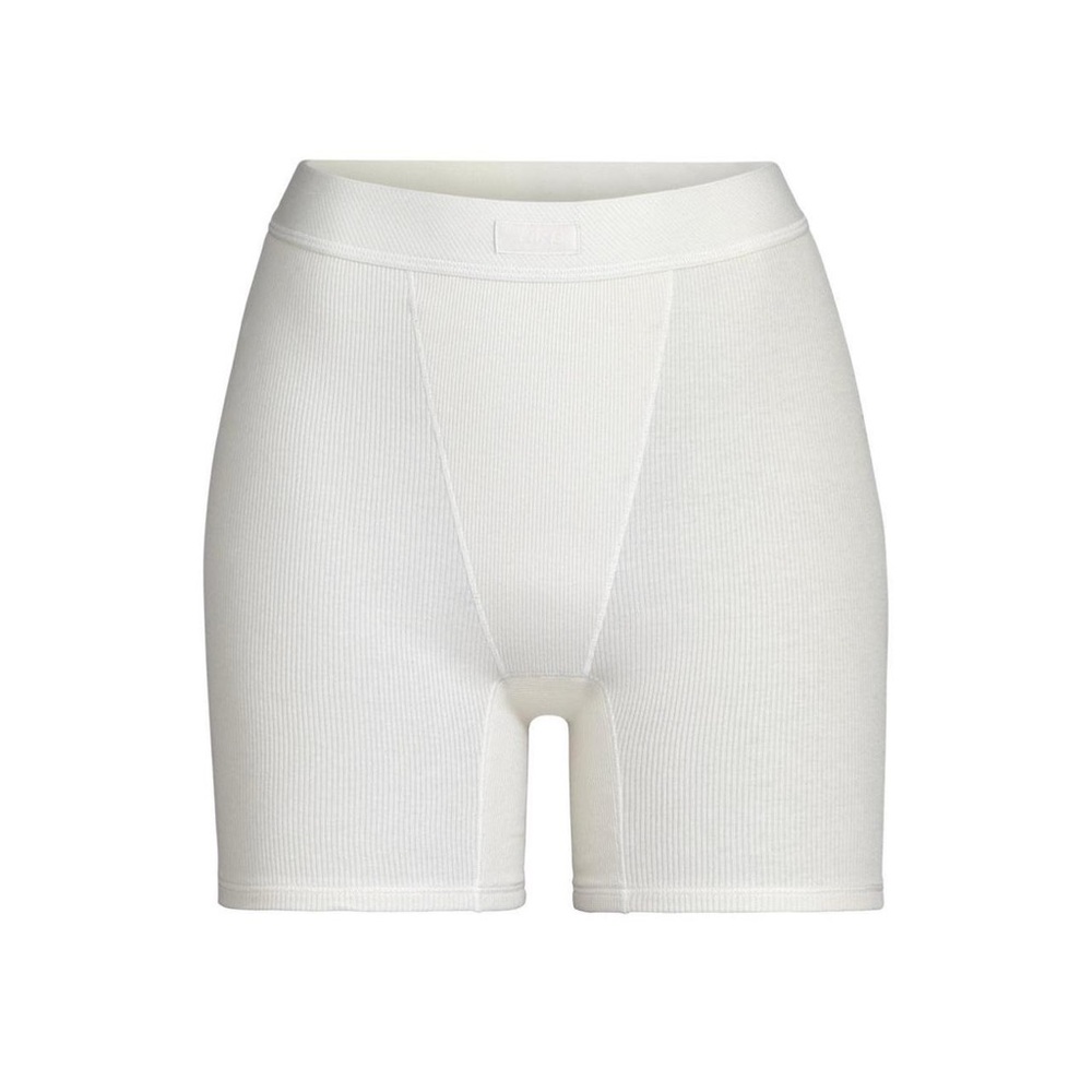 Skims Cotton Rib Boxers - Bone